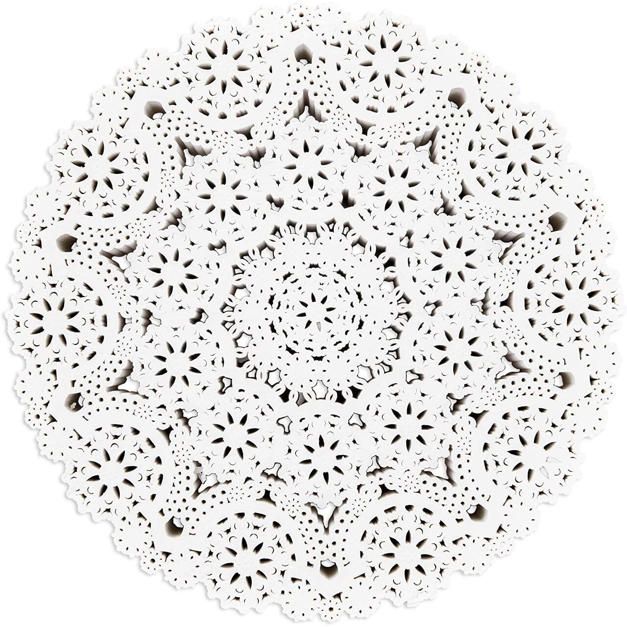 300 Pack Round Paper Doilies, 10 inches Round Medallions Lace Placemats for Crafts & Wedding